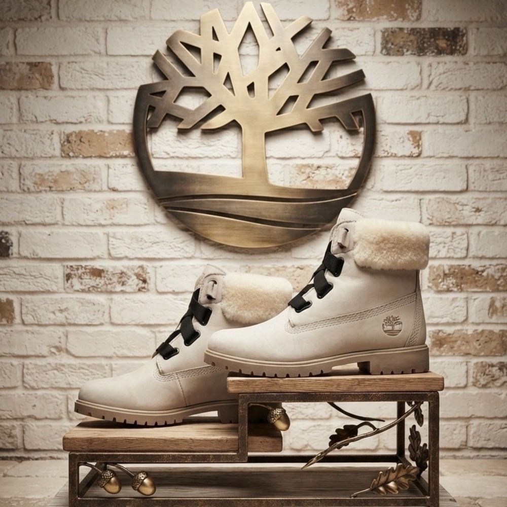 Timberland Courmayeur Valley Shearling‎ Boots Beige insulated A25HU Womens 7
